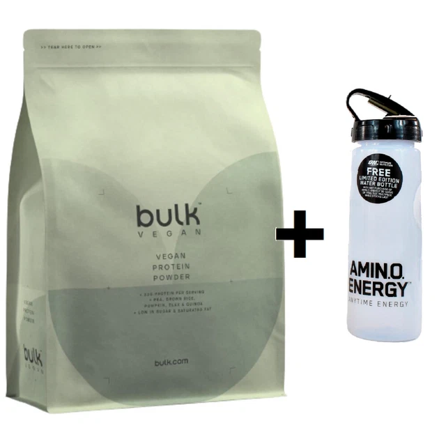 BULK VEGAN PROTEIN Powder Vanilla 2.5KG + ON Water Bottle DATED FEB