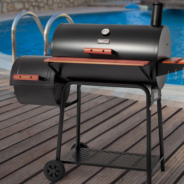 NEW GRILL 30& Barrel Charcoal Grill with Offset Smoker BBQ,CC1830W 129