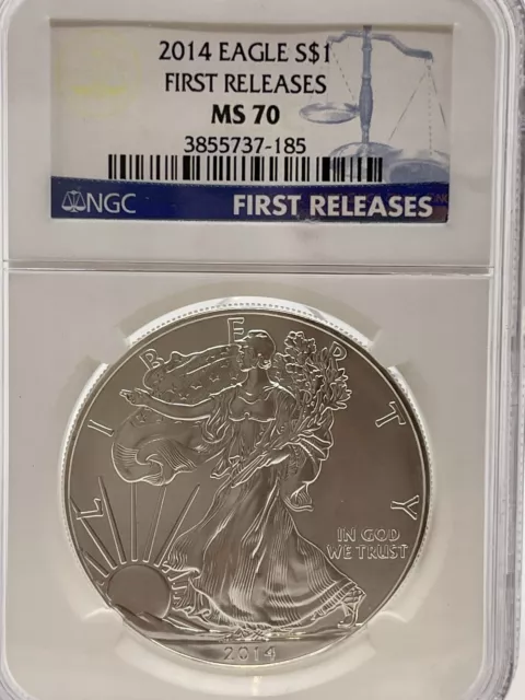 2014 Silver Dollar Eagle Ngc Ms70 First Releases Ngc 70