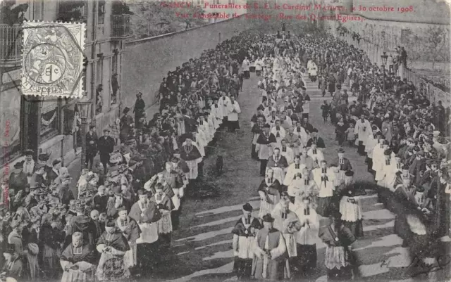 Cpa 54 Nancy Funeral Of Cardinal Mathieu 1908 Overview Rue Des Quattro