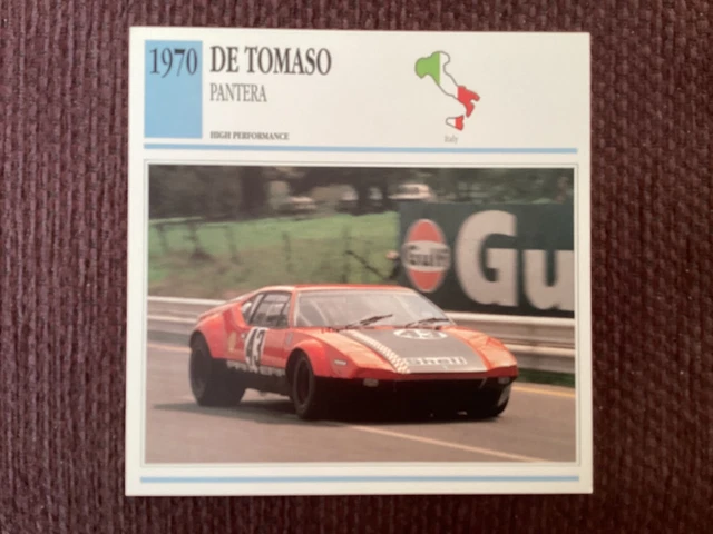 DE TOMASO, LONGCHAMP, 1972-89, Luxury Car, Italy, Collectors Card