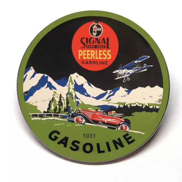 Signal Peerless Gasoline Advertising Pocket Mirror Vintage Style