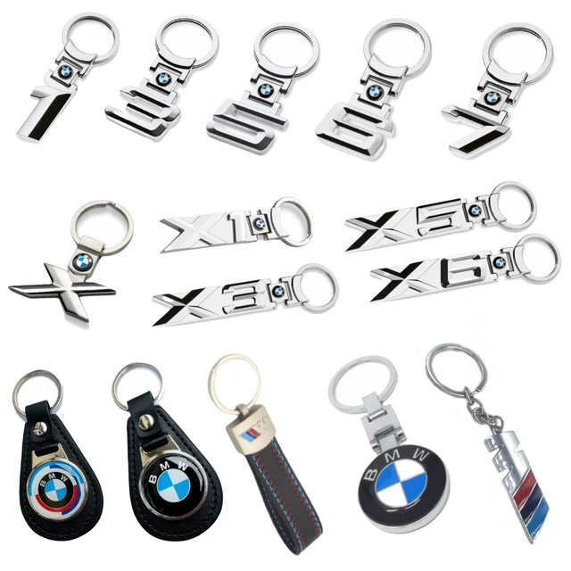 Porte-clés BMW - Mélange De Cuir Et Corde Tressée - Neuf Sous Blister