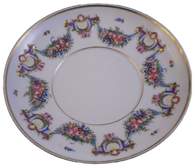 Grande Antigüedad 19thC Doccia Porcelana Alivio Diseño Saucer Porzellan