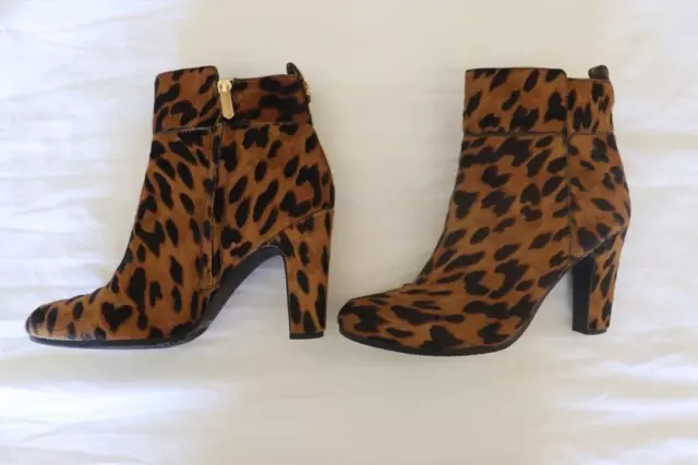 Sam Edelman Sianna Leopard Calf Hair Bootie Brown Black Size 6.5