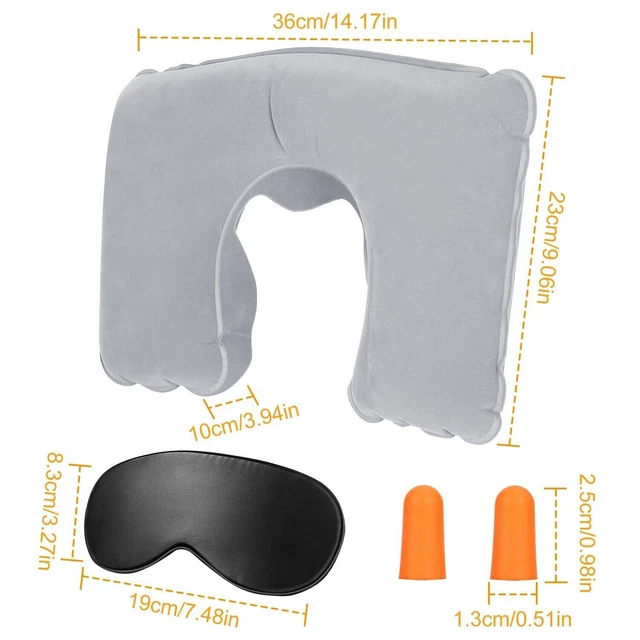 Travel Office Neck Support U Shaped Portable Inflatable Pillow Head Rest Cushion 5