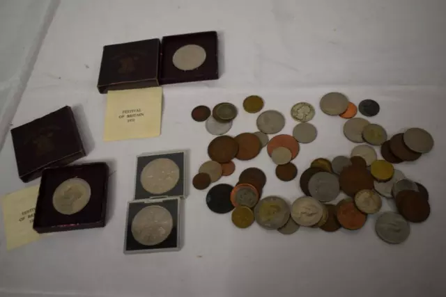 Coin Collection Including Commemorative Coins Mostly UK Festival Of Britain 1951