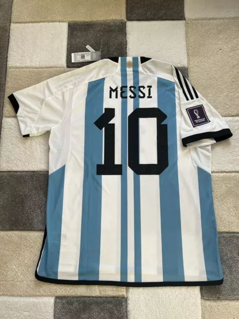 NEU Offizielles Original Messi 10 Adidas Argentinien Heimshirt Weltmeisterschaft 2022 Größe XL