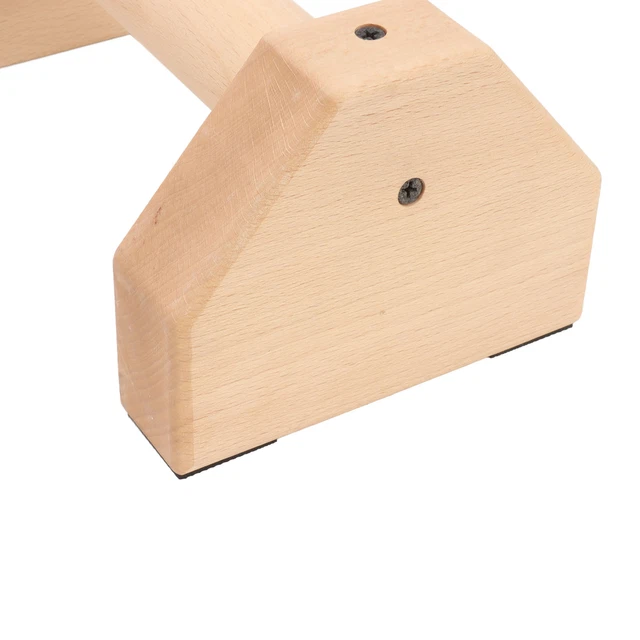 (25cm / 9.8in) Wooden Push Up Handles Wide Base Anti Slip Handle Wooden