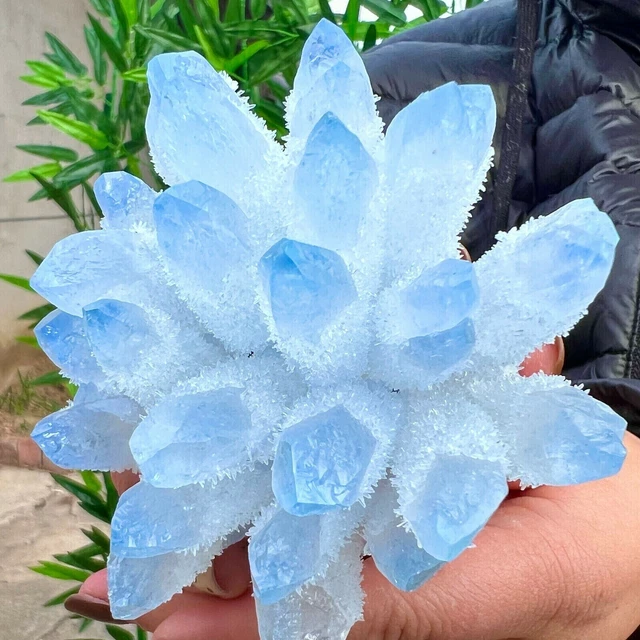New Find Blue Phantom Quartz Crystal Cluster Mineral Specimen Healing 300g+/1pcs 4