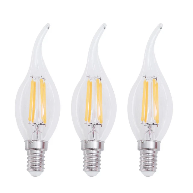 3 pz lampadine per illuminanti lampadina candela oscurante lampadario vintage