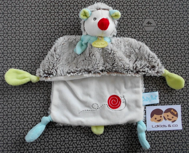 DOUDOU Babynat Baby nat'  HERISSON GASTON PLAT MARRON CHINE BLEU ESCARGOT D1008