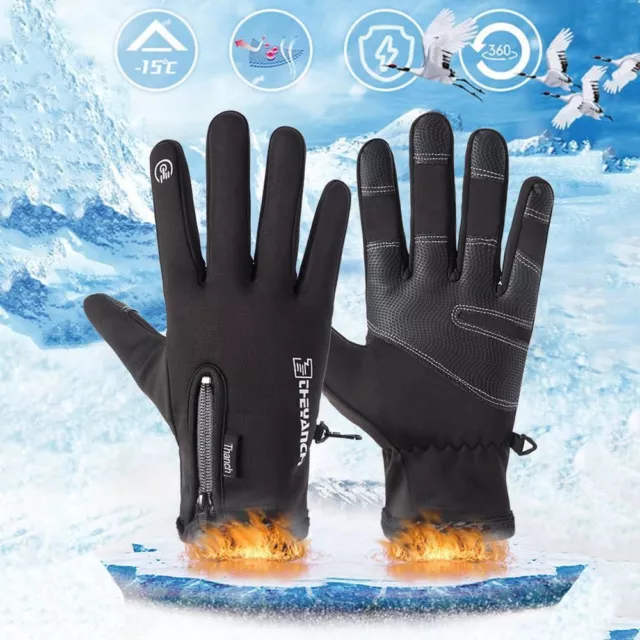 Winter Fleece Thermal Anti Slip Mittens Touchscreen Gloves Windproof Gloves