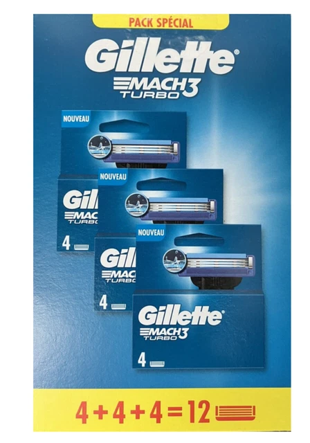 PACK DE 12 lames de rasoir GILLETTE MACH3 TURBO EUR 19,90 - FR