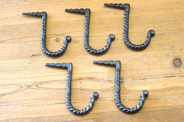 5 Hand Forged Nail In Hooks Medieval Primitive Glazed Iron Hammer Hooks Mug