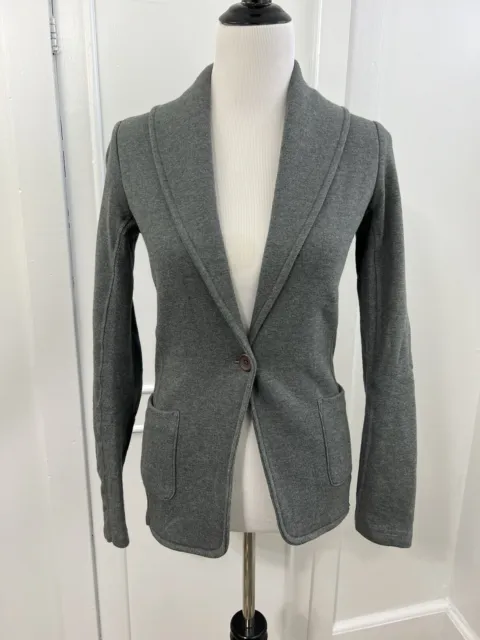 Standard James Perse Women's Knit One Button Blazer Gray Size 2 (Runs Small)
