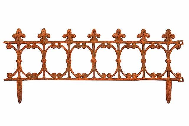 Cerca recinto de la cama valla de hierro oxidado envejecido 83x34cm
