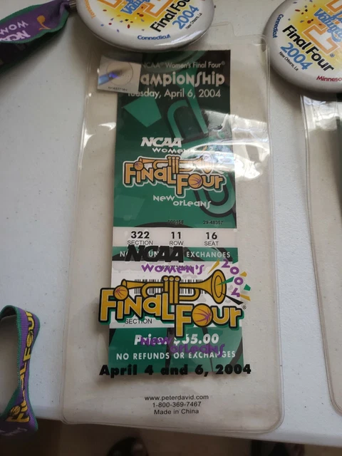 2 2004 NCAA WOMEN's FINAL FOUR CHAMPIONSHIP TICKETs lanyard button Tennesse Vols 4