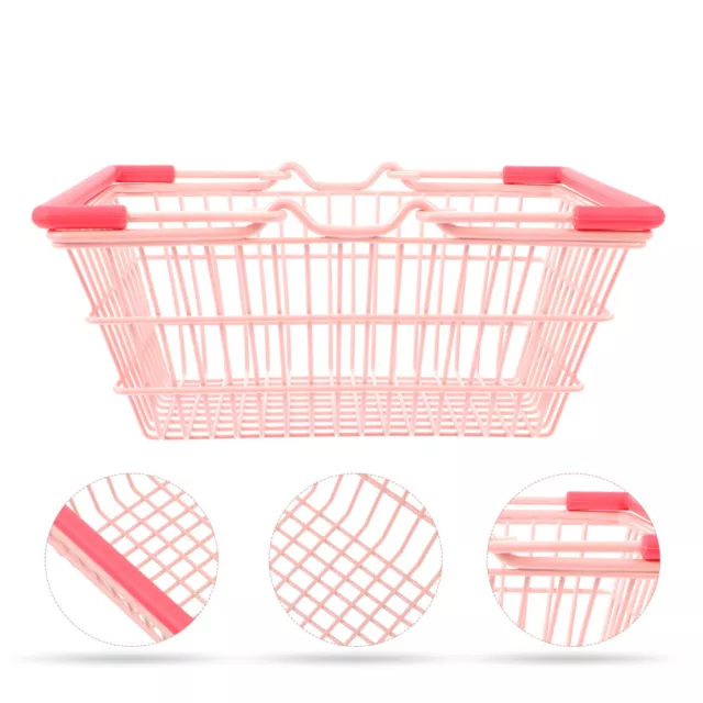 Shopping Basket Makeup Gift Metal Baskets Wire Mesh Bin Girls