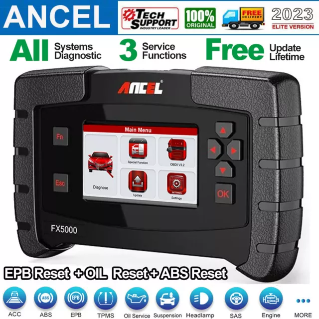 2023 ANCEL FX5000 Profi KFZ OBD2 Diagnosegerät Auto Scanner ABS Bleeding EPB Öl