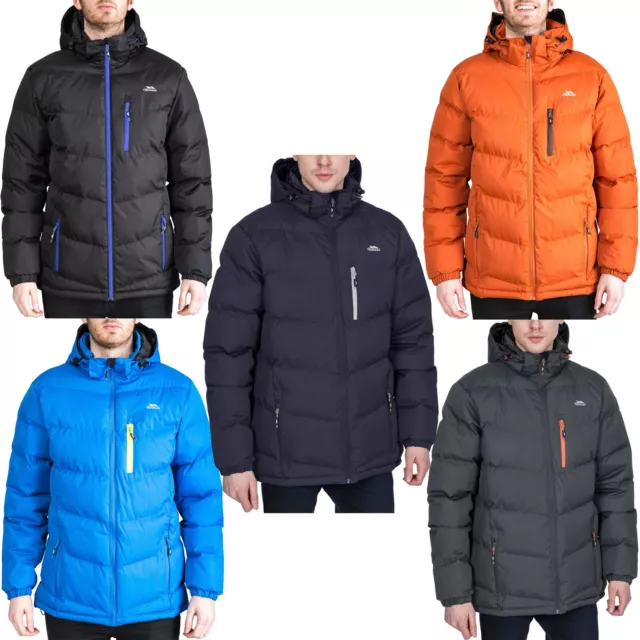 Trespass Mens Blustery Padded Full Zip Hooded Winter Warm Puffer Jacket Coat
