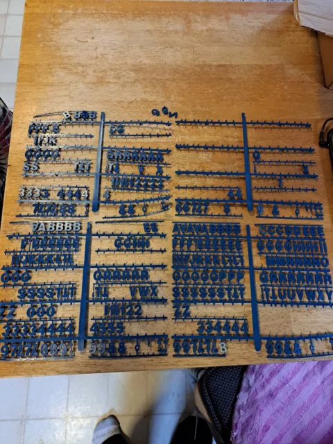 280 +/- Piece Lot 3/4" BLUE  Pepsi-Cola Menu Board Message Sign Letters Numbers