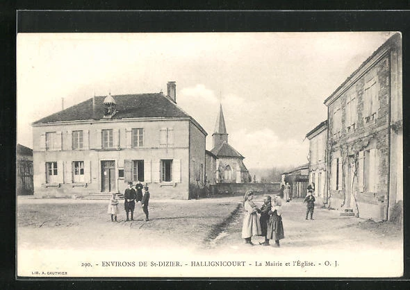 CPA HALLIGNICOURT, LA Mairie et L´Eglise EUR 6,00 - PicClick FR