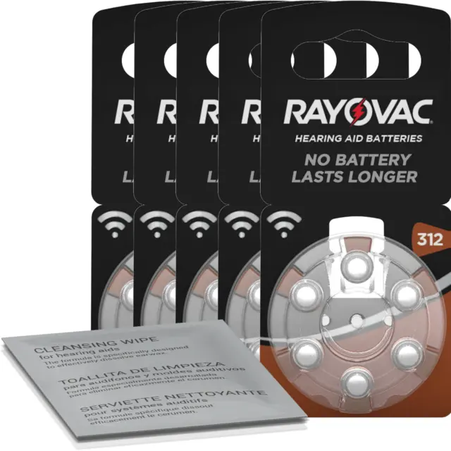 30 batterie per apparecchi acustici Rayovac Acoustic Special marroni 312...