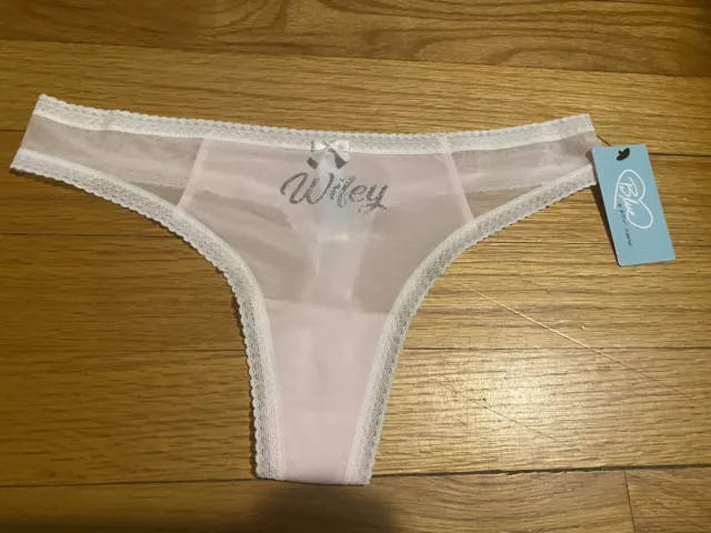 Betsey Johnson Bridal Thong Wifey Panties Underwear Size S Pink