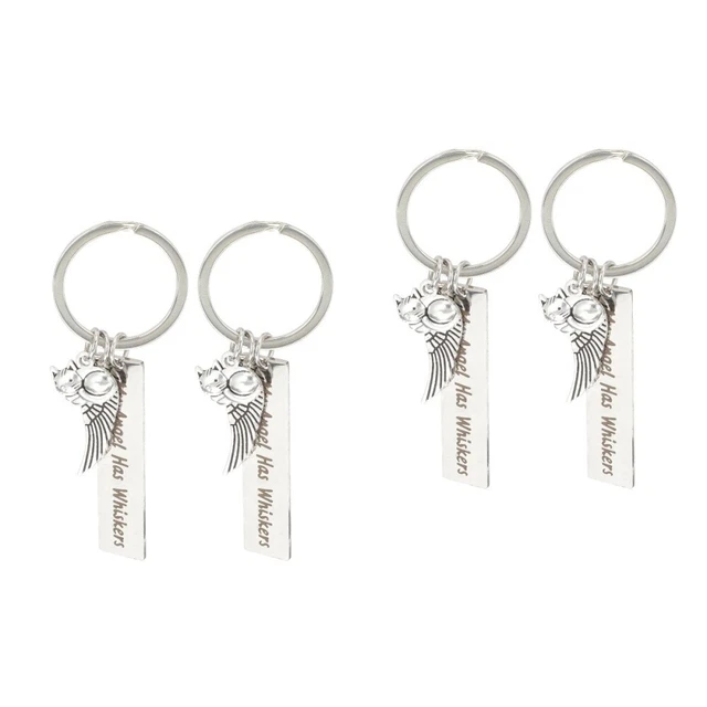 4 Pcs Regali Di Simpatia Per Gatti Il Mio Ha Il Portachiavi Baffi Regalo