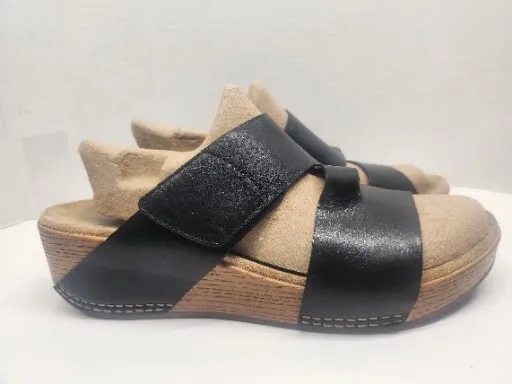 Dansko Lacee Women’s Black Wedge Sandal Size 42  Comfort Shoe Leather