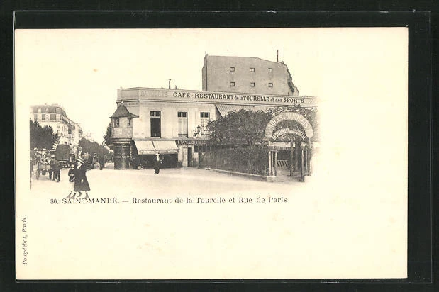 CPA Saint-Mande, Restaurant de la Tourelle et Rue de Paris
