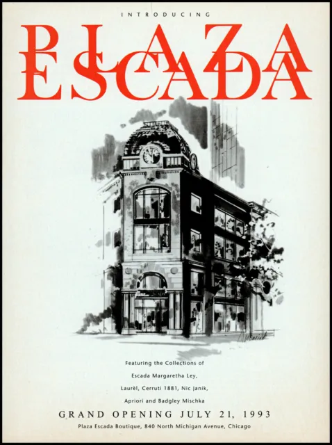 1993 Plaza Escada Boutique opening Chicago Michigan Ave. retro art print ad ads2