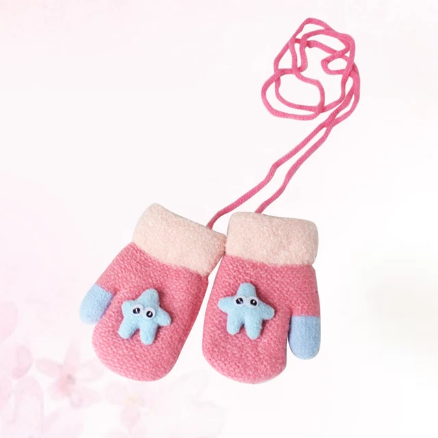 Kinderhandschuhe Mit Sternenmuster Mädchen Warm Halten Hängender Hals