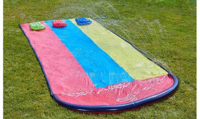 Wham-O 4.8m Slip n Slide Wave Rider Triple Lane Water Slide with 3xBoogie Boards 3