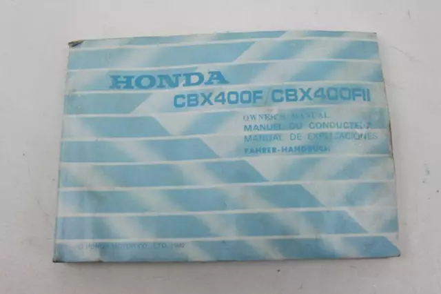 Manuale Uso Inglese Honda Cbx 400 F Fii Lingue: Eng - Es - Fr - De