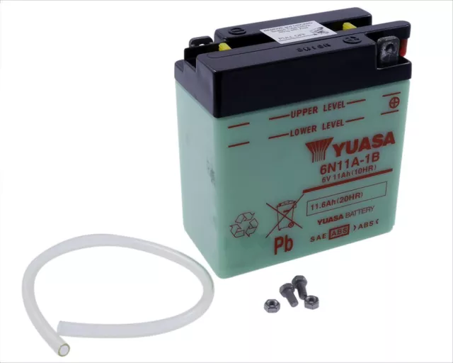 Batterie 6V 11Ah YUASA 6N11A-1B sans acide de batterie