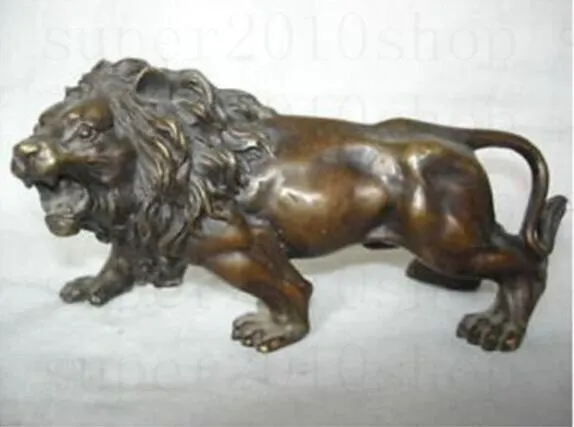 Lion en BRONZE Rugissant Féroce Sculpture Artisanal Presse-papiers Bureau Statue 3