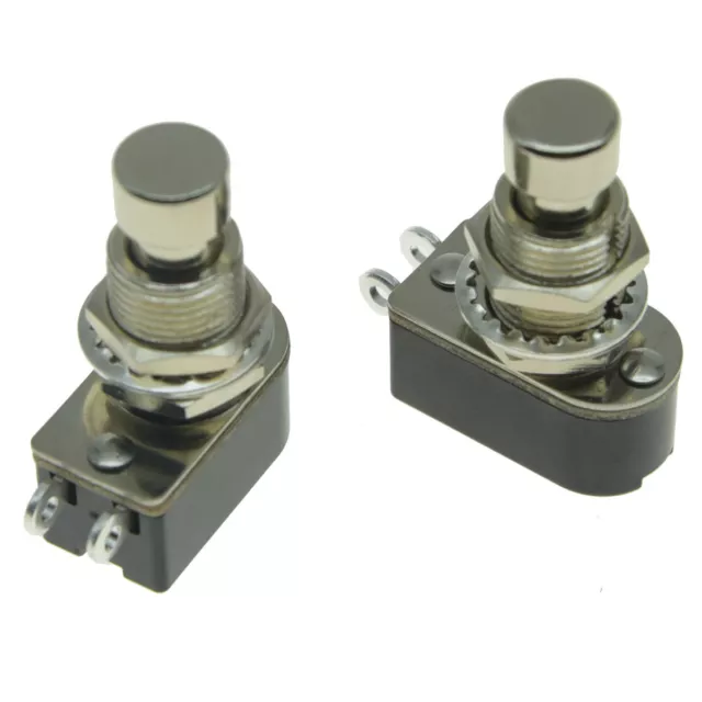 2x  2-Pin SPST Momentary Push Button Guitar Effect Pedal Foot Switch OFF(ON)