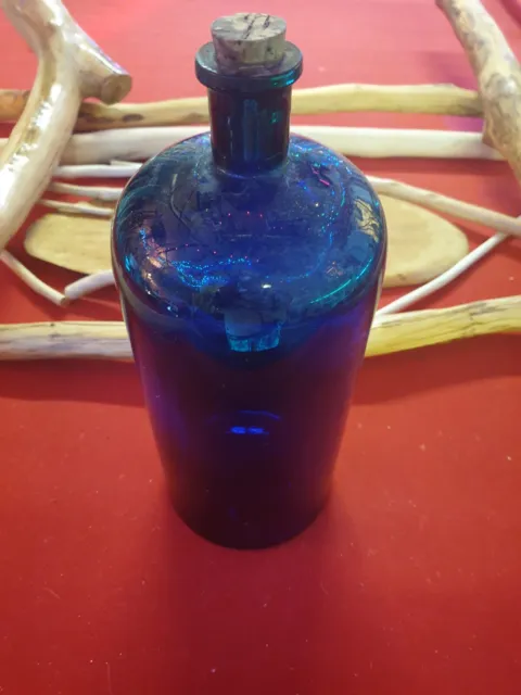 Alte Antik Apothekerflasche Flasche In Blau  sehr Gross