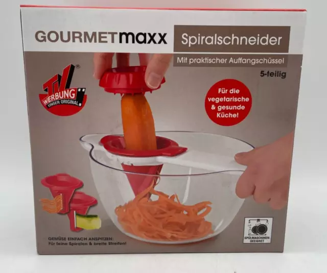 Gourmetmaxx Spiralschneider mit Auffangschüssel 5 teilig Set Restposten Neu