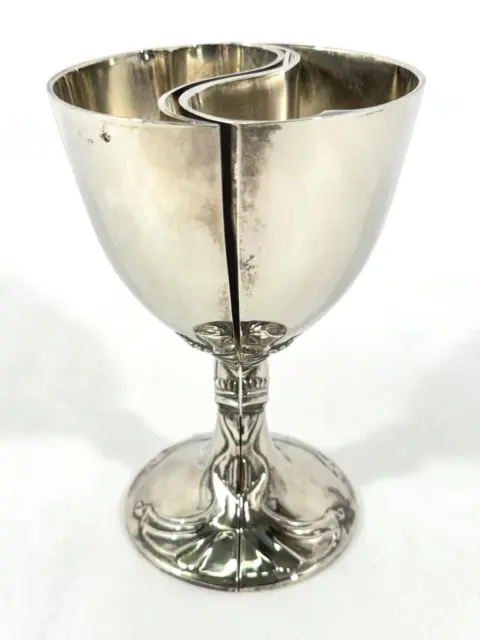 Silver Plated Wedding Cup Split Heart Shaped Wedding Chalice Goblet