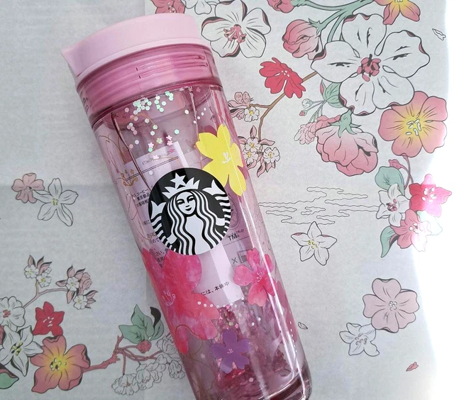 STARBUCKS JAPAN SAKURA 2024 Water in Tumbler Pink Glitter 473 ml Gift