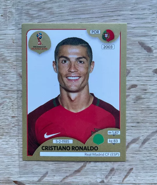 Cristiano Ronaldo Portugal WM 2018 Panini Schweizer Gold Aufkleber #130
