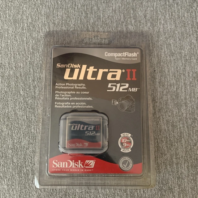 512MB SanDisk Ultra II CompactFlash Memory Card - CF Card For Cameras, Old Devices