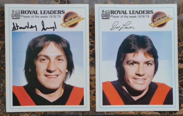 Vancouver Canucks 1978-79 Royal Bank Leaders Stan Smyl Don Lever