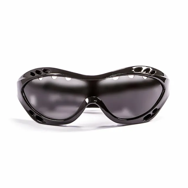 OCEAN COSTA RICA Floating Sunglasses Kiteboarding, Shiny Black & Smoke Lens