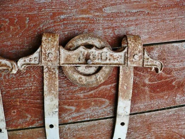 Pair Extremely RARE Cockshutt J.G.C. Horseshoe Barn Door Hangers Rollers Hardwar 6