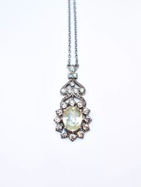 BEAUTIFUL! *FRENCH ESTATE* Belle Epoque Paste Stones *830 SILVER* Necklace