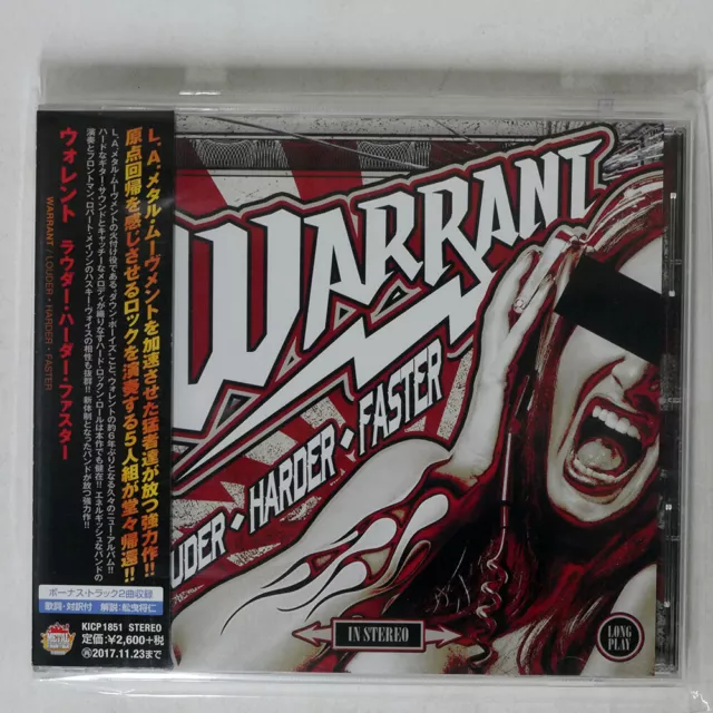 Warrant Louder Harder Faster Metal Frontier Kicp1851 Japan Obi 1Cd